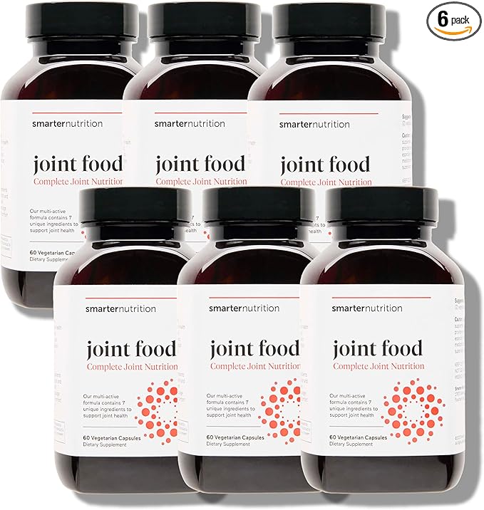 Smarter Nutrition Joint Food - Whole-Food Joint Supplement to Support Lubrication & Mobility - Formulated with Collagen Type II, MSM, Vitamin C, Turmeric, Bromelain - 6 Pack[180-Day Supply]