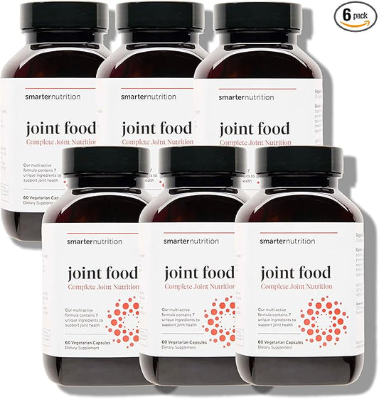 Smarter Nutrition Joint Food - Whole-Food Joint Supplement to Support Lubrication & Mobility - Formulated with Collagen Type II, MSM, Vitamin C, Turmeric, Bromelain - 6 Pack[180-Day Supply]