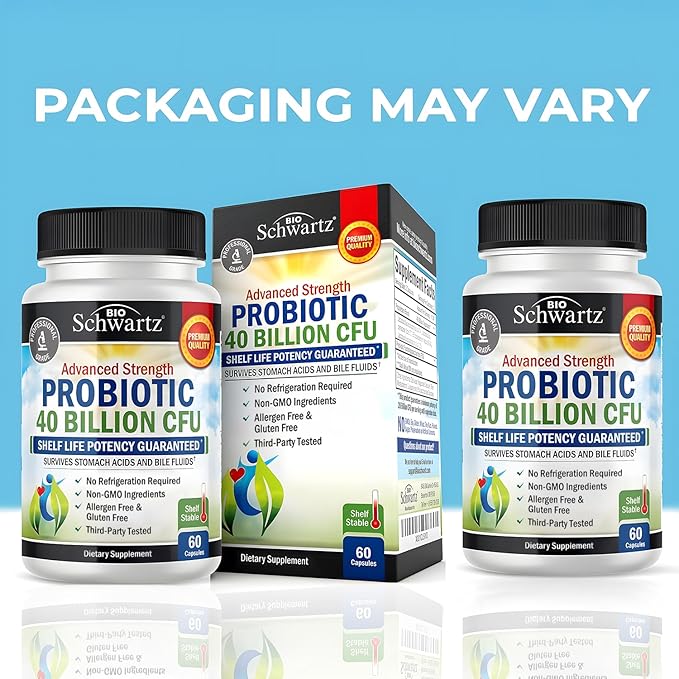 Daily Probiotic Supplement with 40 Billion CFU - Gut Health Complex with Astragalus and Lactobacillus Acidophilus Probiotic for Women and Men - Shelf Stable with Prebiotics for Digestive Health