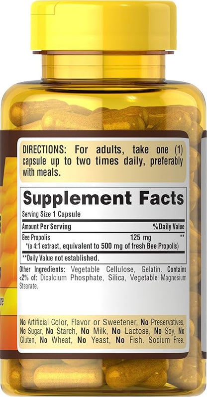 Puritans Pride Bee Propolis 500 Mg, 100 Count
