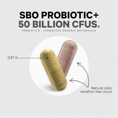 Codeage SBO Probiotics, 50 Billion CFUs Per Serving, Multi Strain Soil Based Organisms Blend and Organic Fermented Botanical Blend, Shelf-Stable, 90 Capsules