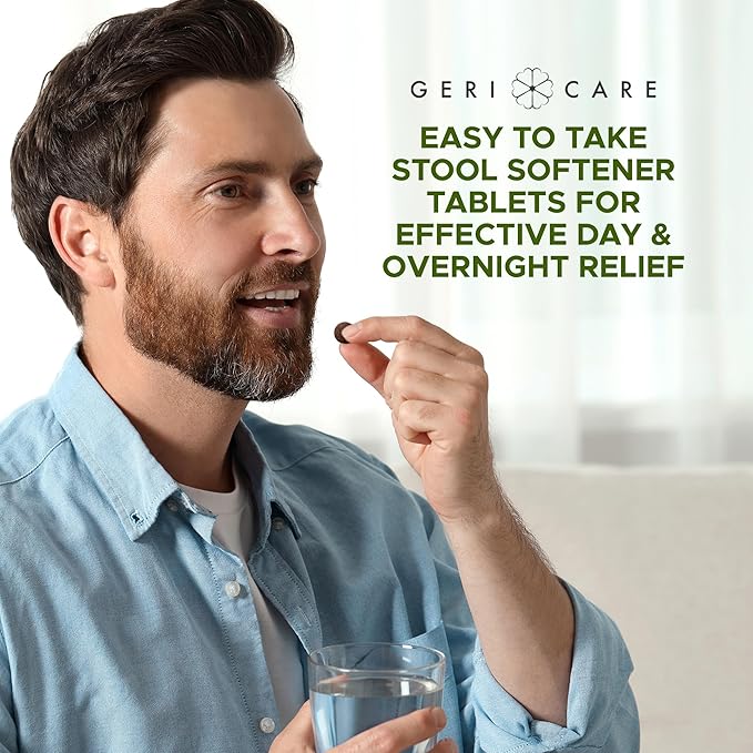 Geri-KOT Senna Laxative & Stool Softener Tablets, 100ct| Natural Vegetable Stimulant Laxative| Smooth Bowel Movement Senna Tablets| Fast-Acting, Gentle Constipation Relief| 8.6mg Sennosides Laxative