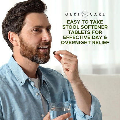 Geri-KOT Senna Laxative & Stool Softener Tablets, 100ct| Natural Vegetable Stimulant Laxative| Smooth Bowel Movement Senna Tablets| Fast-Acting, Gentle Constipation Relief| 8.6mg Sennosides Laxative