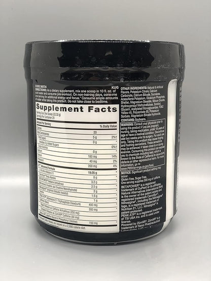 BEYOND RAW LIT Advanced Pre Workout Formula, Lemon Ice, for Energy, Focus, Endurance, Pumps, with 300mg Rapid and Targeted Release Caffeine, Creatine, Betaine, Beta Alanine, Taurine, 20 Servings
