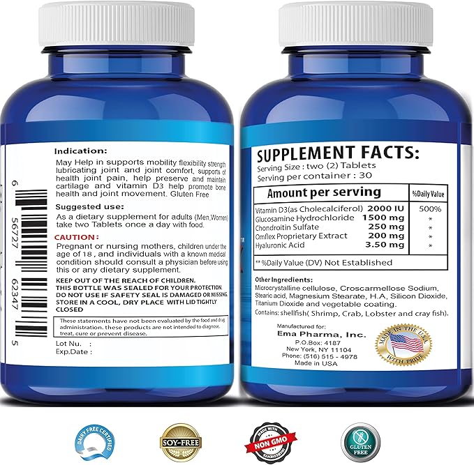MAX FLEX UC-II, Collagen Supplement for Joint Health – Advanced Joint Support Supplement with Glucosamine, Chondroitin, Joint Inflammatory Relief as Turmeric – Gluten Free – 60 Tablets, 2 Tablets/Day