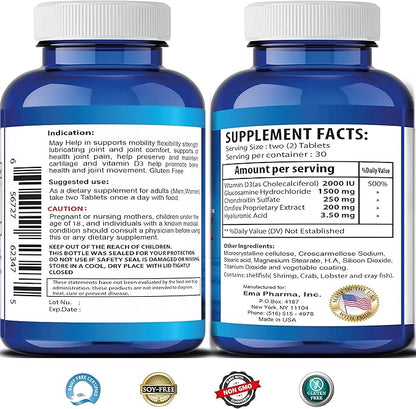 MAX FLEX UC-II, Collagen Supplement for Joint Health – Advanced Joint Support Supplement with Glucosamine, Chondroitin, Joint Inflammatory Relief as Turmeric – Gluten Free – 60 Tablets, 2 Tablets/Day
