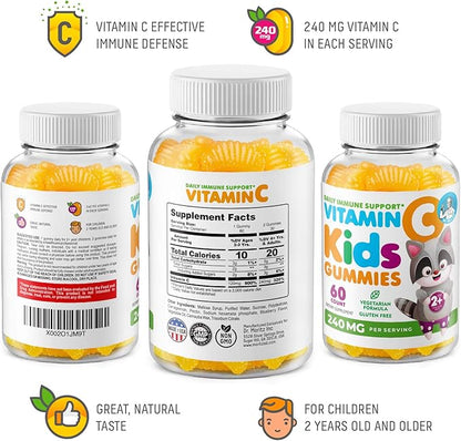 DR. MORITZ Complete Wellness Duo - Kids Magnesium Gummies (60 Count) - Sugar-Free with Vitamin C (60 Count 2 Pack)