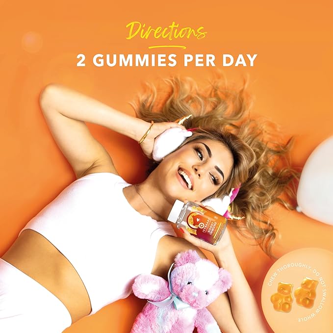 ﻿﻿Immune Support Gummies - Daily Immune Booster with 8 Essential Immune Nutrients - Vitamins B2, B6, B12, C, D2, E & Biotin - EU Certified Vegan Supplement - 60 Fruit-Flavored Gummies
