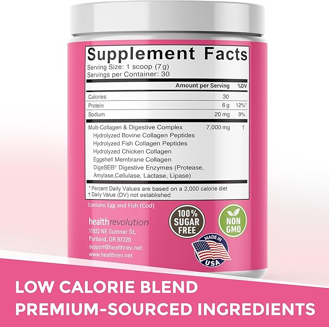 Multi Collagen Protein Powder, Type I, II, III, V, X - 5 Hydrolyzed Collagen Peptides, Skin, Hair, Nails & Joints, Triple Refined for Easy Mixing, 99% Absorption Rate, Non-GMO, Gluten-Free, Unflavored