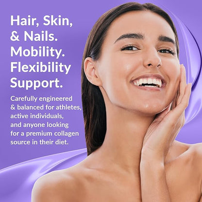 Granite Supplements Collagen Peptides Powder - Hair Skin and Nails Vitamins with Type I, II, III, V, X Hydrolyzed Collagen Peptides for Nail Growth, Bone, Mobility, & Joint Support (16oz)