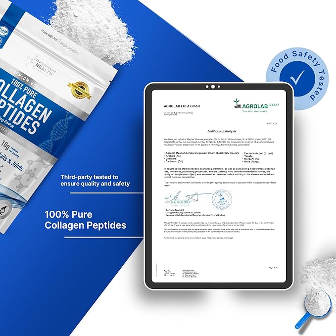 Collagen Peptides Powder, 45 Servings, Hydrolyzed Collagen, Type I & III, Grass Fed, Unflavored, Gluten Free, Keto/Paleo, 10g Servings, 15.9 Oz, Skin Support, Hair, Nail, Joints