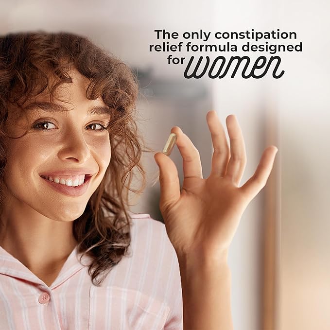 Essential Constipation Relief Laxative for Women, 30 Capsules,100% Herbal Stool Softener - Female Gentle Natural Colon Cleanse, Detox, Bloating & Gas, Fast-Acting, Vegan, Gluten & GMO-Free