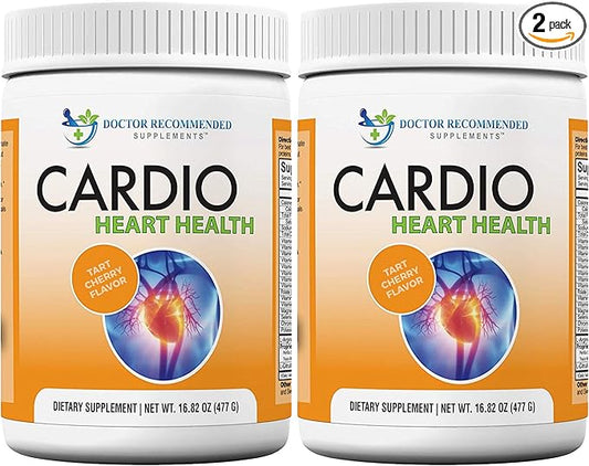 DOCTOR RECOMMENDED SUPPLEMENTS Cardio Heart Health Powder – L-Arginine Supplement 5000mg & L-Citrulline 1000mg, Tart Cherry Flavor (Pack of 2-16.82 oz / 33.64 oz)