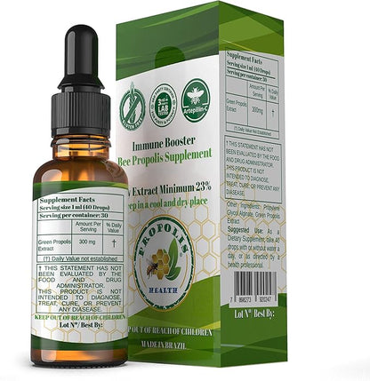 Green Propolis Extract Liquid - Brazilian Bee Propolis - Alcohol-Free Immune Support Supplement - 60-Day Supply - Natural Immunity Shots