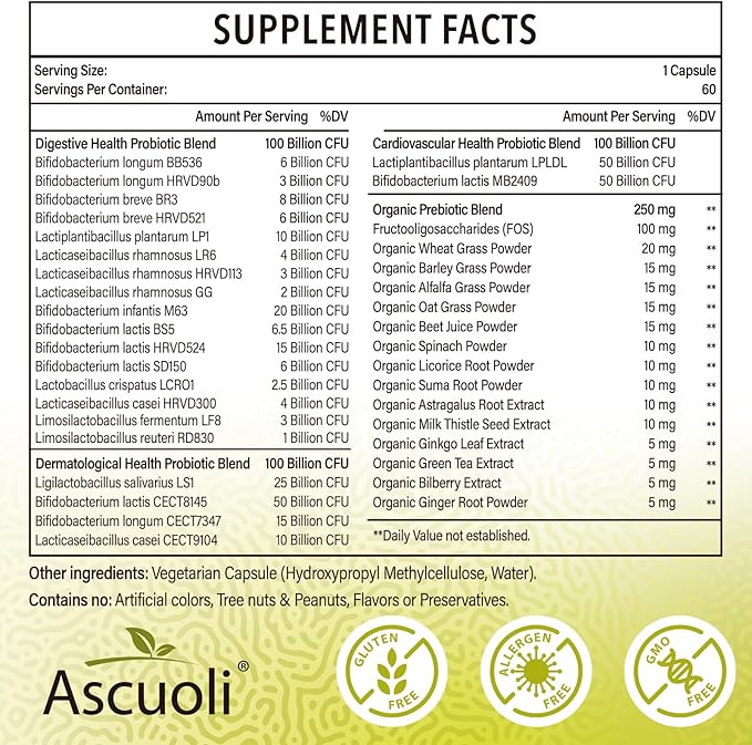 Probiotics for Women & Men - 300 Billion CFU, 22 Strains + 15 Organic Herbs Prebiotics Blend, Daily Probiotic for Digestive Health, Immune, Gut, Bloating - 120 Vegetarian Capsule (120-Days Supply)