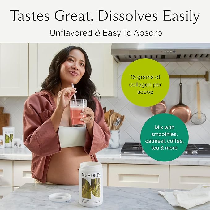 Needed. Expertly-Formulated & Tested Prenatal Hydrolyzed Collagen Protein Powder for Pregnancy, Breastfeeding, & Postpartum | Grass-fed, Pasture-Raised, Hormone-Free | 1lb