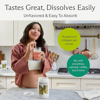 Needed. Expertly-Formulated & Tested Prenatal Hydrolyzed Collagen Protein Powder for Pregnancy, Breastfeeding, & Postpartum | Grass-fed, Pasture-Raised, Hormone-Free | 1lb