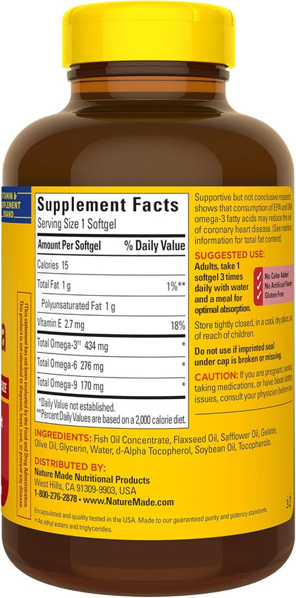 Triple Omega 3-6-9, 150 Softgels Value Size, Omega Supplement For Heart Health
