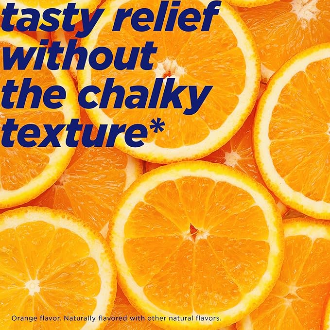 Alka-Seltzer Fizzy Melts, Dissolve on Tongue, No Water Needed, On-The-Go Dietary Supplement Antacid Tablets, for Relief of Occasional Heartburn and Acid Indigestion*, Orange Flavor, 64 Count