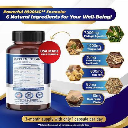 High Strength Fadogia Agrestis Capsules - Concentrated Formula with Maca Root - Support Immune, Energy (150 Count (Pack of 1))