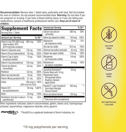 Nature's Way Alive! Women's 50+ Complete Multivitamin, Supports Healthy Heart, Brain, Bones*, Superfood Antioxidants(1), B-Vitamins, Gluten-Free, 50 Tablets (Packaging May Vary)