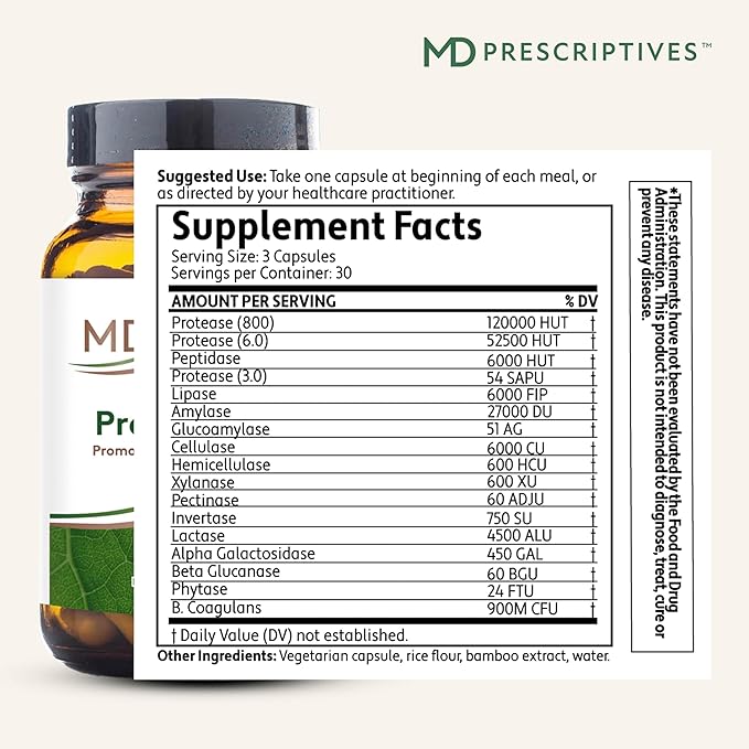 ProbioZyme - Vegetarian Digestive Enzymes - Supplement for Digestive & Gut Health - 90 Capsules