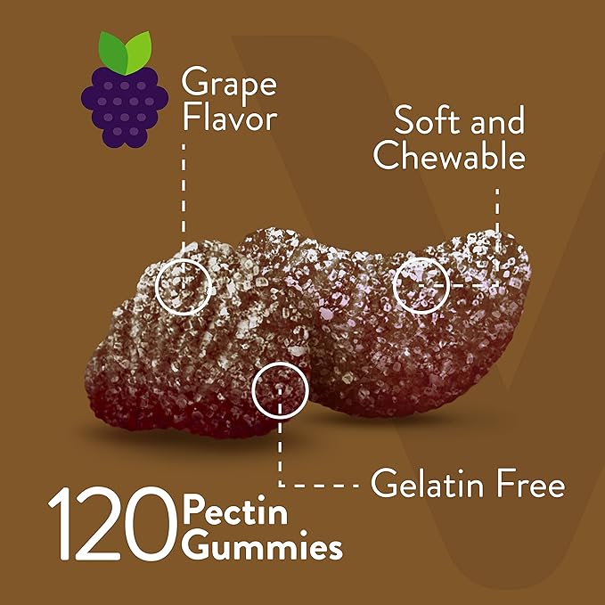 VITEEY Iron Gummies 20mg + Vitamin C 26mg for Iron Deficiency and Anemia, Supports Energy, Blood Cell Formulation, Blood Builder, Vegan Supplements, Gluten Gelatin and GMO Free, Chewable Grape Chews
