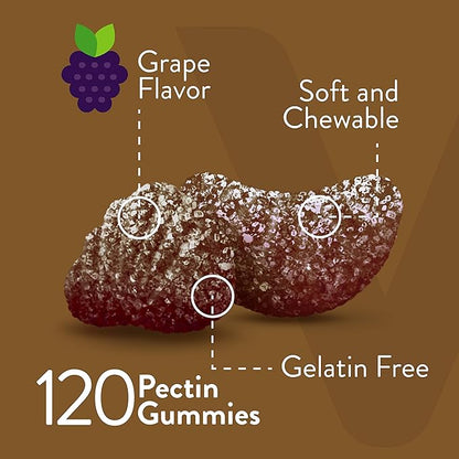 VITEEY Iron Gummies 20mg + Vitamin C 26mg for Iron Deficiency and Anemia, Supports Energy, Blood Cell Formulation, Blood Builder, Vegan Supplements, Gluten Gelatin and GMO Free, Chewable Grape Chews