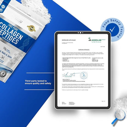 Hydrolyzed Collagen Peptides Powder, Grass Fed, High Protein, Unflavored, Gluten-Free, Paleo & Keto Friendly, 10g per Serving (200g) Supports Skin, Hair, Nails, Joints, & Bones
