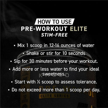 Kaged Pre Workout Powder Pre-Workout Elite Stim-Free for Men & Women, Power, Stamina, Focus, Pumps, L-Citrulline, Beta Alanine, Creatine, Caffeine-Free, Cherry Limeade, 20 Servings