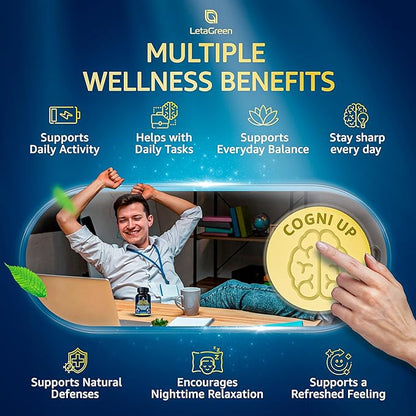 Organic Lions Mane Supplement Capsules - 120 Real Mushrooms Lion's Mane Capsules with Ginkgo Biloba Herb, Bacopa Monnieri - Nootropics Brain Support - Lion Mane Mushroom Supplement