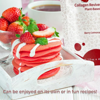 Boon Collagen Reviver Drink – Plant-Based Collagen Booster Supplement for Beautiful & Radiant Skin – Organic, Vegan Collagen Powder – Berry Lemonade Flavor, 15 Servings