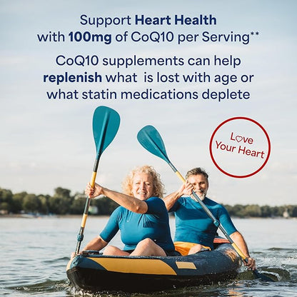 Puritan's Pride Coenzyme CoQ10 100mg, Dietary Supplement for Heart Health, Blood Pressure, Oral Gum Health, and Healthy Aging Support, 240 Rapid Release Softgels, 2-Pack