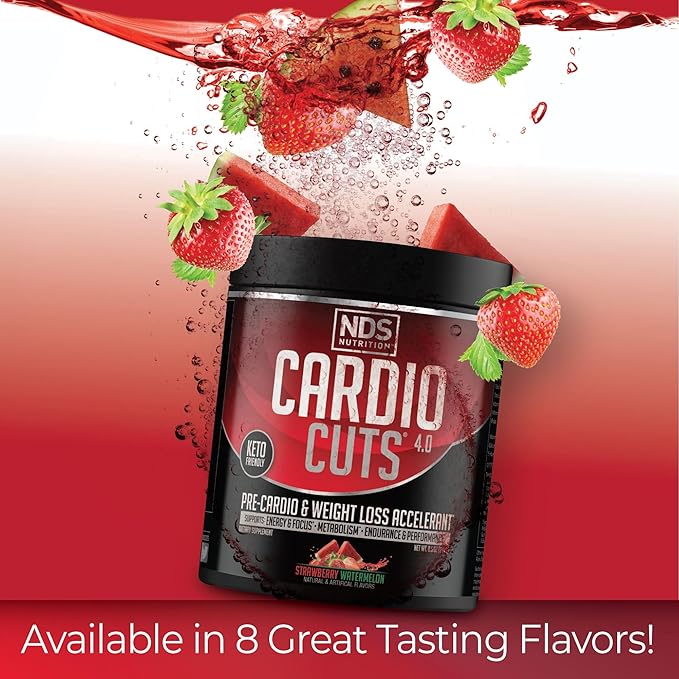 NDS Nutrition 4.0 Pre Workout Supplement - Advanced Weight Loss and Pre Cardio Formula with L-Carnitine, CLA, MCTs, L-Glutamine, and Safflower Oil - Strawberry Watermelon (40 Servings)
