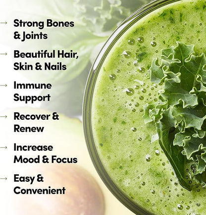 COUNTRY FARMS Collagen Peptides Powder with Greens Dietary Powder Supplement (Type I, III) for Skin Hair Nail and Joints, Dairy/Gluten/Sugar Free, Energizing Superfoods, 21.2 Oz, 60 Servings