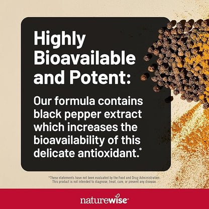 NatureWise CoQ10 100mg + Black Pepper Softgels - High Absorption Coenzyme Q10 + Black Pepper - Antioxidant for Heart Health + Cellular Energy - Vegan, Non-GMO, Gluten-Free - 30 Count[30-Day Supply]