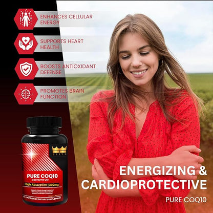 Crown Elite Premium High Absorption CoQ10 Ubiquinone Supplement - Boost Heart Health and Energy Production Naturally, Powerful Antioxidant | Non-GMO, Organic Vegan Capsules | 300mg, 2 Month Supply