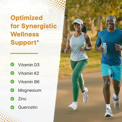 Sandhu's Vitamin D3 K2 Magnesium with Quercetin Capsules for Men & Women | Supports Immunity, Bone Health and Quality Sleep | 360 Count