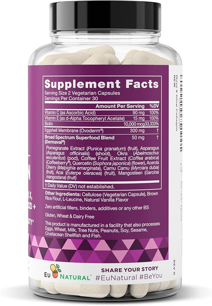 Move & Glow Collagen Pills for Women & Men – Vegetarian Multi-Collagen (Type I-V-X) with 9 Plant-based Superfoods for Skin Health & Joint Support – Biotin, Vitamin C, Vitamin E, 60 Vegetarian Capsules