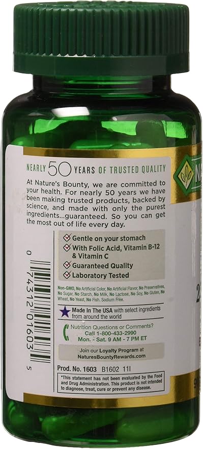 Nature's Bounty Gentle Iron 28 mg 90 Capsules