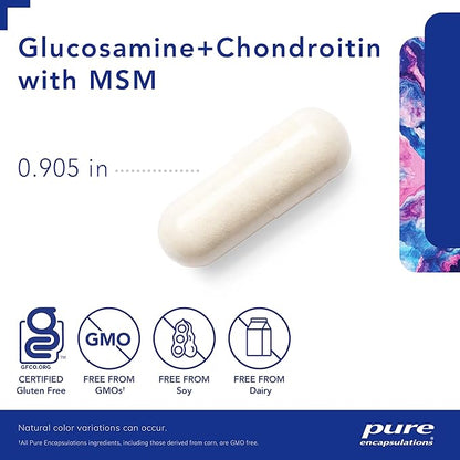 Pure Encapsulations Glucosamine Chondroitin with MSM - Supports Joint Health & Normal Cartilage Formation* - Maintains Enzyme Activity - Gluten-Free & Non-GMO - 120 Capsules