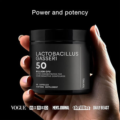 Lactobacillus Gasseri - Ultra High Strength 50 Billion CFU - Delayed Release Capsules - Made with Prebiotic Inulin Fiber - Supports Digestive Health & Gut Flora - Third-Party Lab Tested - 60 Capsules