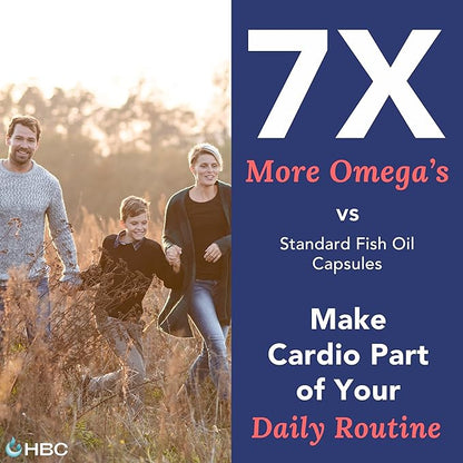 High Strength Omega 3 Fish Oil - 1000mg, Norwegian Salmon Oil with EPA & DHA, No Burping or Aftertaste, Omega 3 Fatty Acids Supplement for Eye, Brain & Heart, Triglyceride Form - 180 Capsules