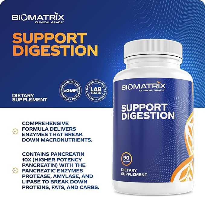 Digestive Enzymes Supplement (90 Capsules) Support Digestion - with Purified Bile, Pancreatin, Plant Enzymes, Ox Bile, Betaine HCL, Support Digestion of Fats Carbohydrates and Proteins