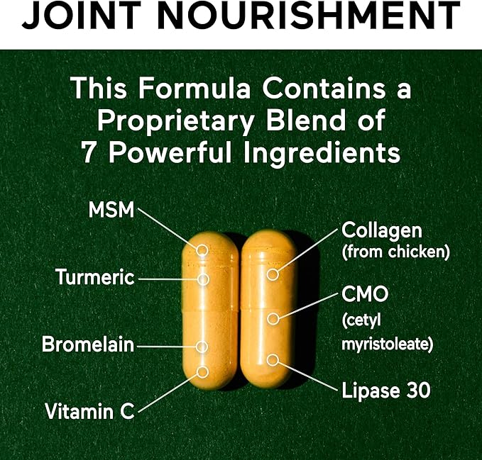 Smarter Nutrition Joint Food - Whole-Food Joint Supplement to Support Lubrication & Mobility - Formulated with Collagen Type II, MSM, Vitamin C, Turmeric, Bromelain - 6 Pack[180-Day Supply]