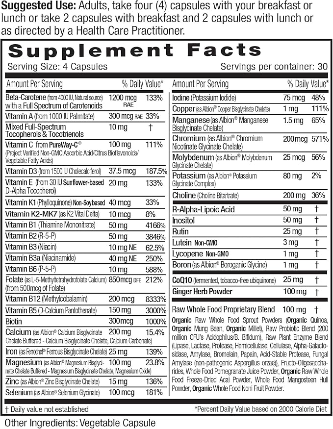 EMERALD LABS Prenatal Clinical Multi - Prenatal Multivitamin with Methylfolate, Albion Chelated Gentle Iron, Whole-Food Ingredients & More - Soy & Gluten-Free - 120 Vegetable Capsules (30-Day Supply)