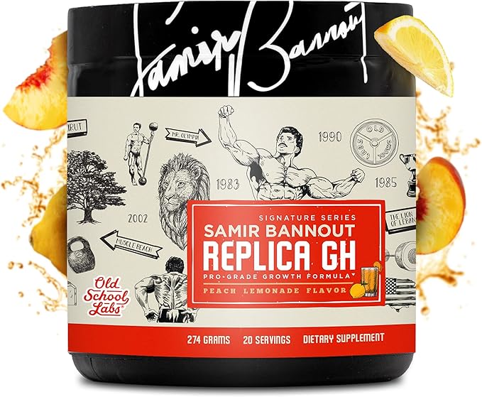 Replica Gh – Muscle Building GH Boosting Powder – Hormone Optimizer & Muscle Growth Dietary Supplement – Exclusive OSL Mr. Olympia Samir Bannout Collaboration – Peach Lemonade Flavor – 20 Servings