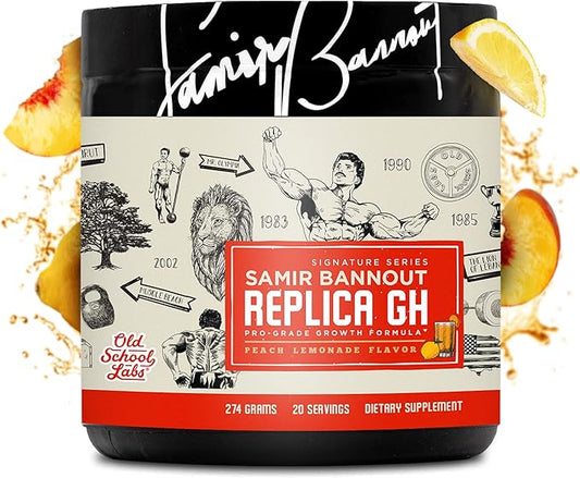 Replica Gh – Muscle Building GH Boosting Powder – Hormone Optimizer & Muscle Growth Dietary Supplement – Exclusive OSL Mr. Olympia Samir Bannout Collaboration – Peach Lemonade Flavor – 20 Servings