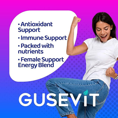 37-in-1 Women's Multivitamin for Immune & Stress Support, Energy Booster, Bone & Skin Health, Hair Growth & Overall Wellness | Vitamin C, D3, Folic Acid, B-Complex, Biotin, Zinc & More | 60 Ct