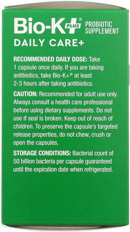 Bio-K Plus, Dailycare 50 Billion Probiotics, 30 Count
